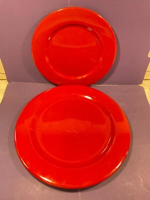 Lot Of 2 Waechtersbach Fun Factory Red 11" Dinner Plate & 9 1/4" Lunch Plate - Image 1 of 4