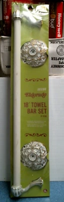 Juego de toallero Franklin antiguo de latón blanco y oro de 18" (D1018) FS Foto 1 de 4