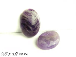 1 ud. Cabujón de piedra preciosa amatista para pegar en monturas, 25 x 18 mm - Imagen 1 de 1