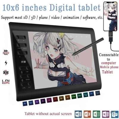 10*6 Inch Large Screen Electronic Drawing Board Digital Tablet Quick Reading US - Image 1 of 4
