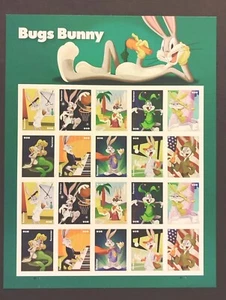 US Stamp 2020 Bugs Bunny Sheet Of 20 Forever Stamp MNH - Picture 1 of 2