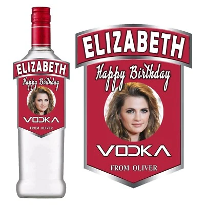 SMARTEKMEDIA Personalised Sticker bottle label for Smirnoff Vodka Birthday Any Occasion Gift