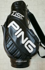 Ping Black Large Staff Cart Tour Golf Bag w/ Strap 6 Way Divider Used Vintage