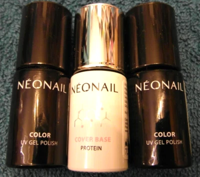 3 er Set - Neonail UV Gel - Color 6051-7 + 8358-7 + Protein Cover Base San Nude - Bild 1 von 4