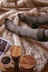 Heat Holder Boot Socks 7X warmth, Mid Brown/Cream-Women sz 5-9-Men sz 4-8-NEW - Picture 1 of 17