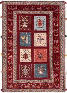 Nimbaft Tissé à la Main Tapis de Perse 118x81 cm-Nomadic, Orient, Tapis, ,Rouge - Imagen 1 de 10