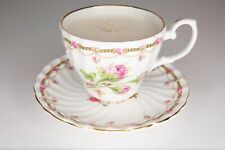 Crown Dorsett, Fine Bone China, England, Tea Cup and Saucer set with Soy Candle