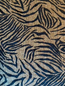 Tan/Black Abstract Tiger Print Chenille Upholstery Fabric By theYard (R717-RK17) - Picture 1 of 3