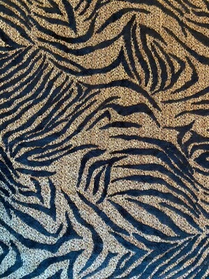 Tela de tapicería de chenilla con estampado de tigre abstracto tostado/negro por yarda (R717-RK17) Foto 1 de 3