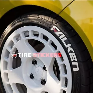 TIRE LETTERS - FALKEN w/ Red Dash - 1.5" For 14" 15" 16" (4 Stickers) - Picture 1 of 3