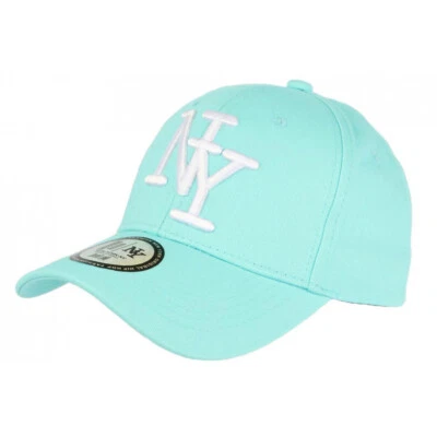 Casquette NY Bleu Aqua et Noire Fashion Visiere Baseball Stazky-Taille unique - Photo 1/4