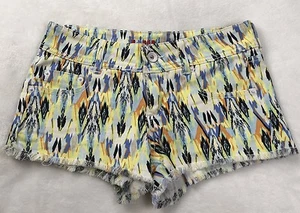 Dollhouse Women's Size 1 Multicolor Short Shorts Fringe Hem Stretch (A8) - Picture 1 of 9