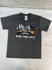 Delta Pro Weight "New York" Boys Gray Cotton Blend Short Sleeve T-Shirt Size M