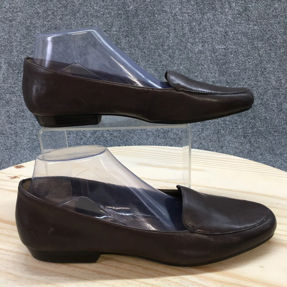 St Johns Bay Shoes Womens 9.5 M Lauren Slip On Loafer 024-2613 Brown Leather - Image 1 of 4