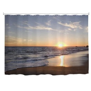Extra Wide Shower Curtain 108 x 72 Inch, Ocean Sea Beach Sunset Waterproof Fa... - Picture 1 of 10