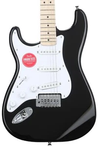 Squier Sonic Stratocaster Left-handed Electric Guitar - Black with Maple - Picture 1 of 6