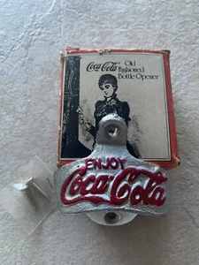 Coca-Cola Old Fashioned Bottle Opener Cast Iron Wall Mount Taiwan - Picture 1 of 10