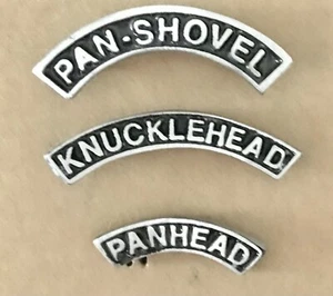 PAN-SHOVEL KNUCKLEHEAD PANHEAD HARLEY MOTORRAD BIKER ROCKER METALLPINS SET 3 - Bild 1 von 1