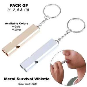 Metall Survival Pfeife - Super Laut 120dB Notfallpfeife Golden & Silber UK - Bild 1 von 11