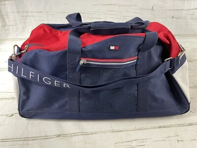 Bolso de Lona Tommy Hilfiger Vintage con Correa Bolso de Viaje Años 90 Deletrear Bandera Foto 1 de 4