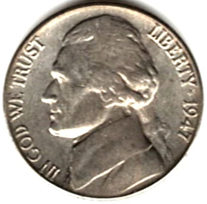 1947 S Jefferson Nickel in BRILLANT UNZIRKULIERTEM Zustand ~ stk jn 15 - Bild 1 von 4