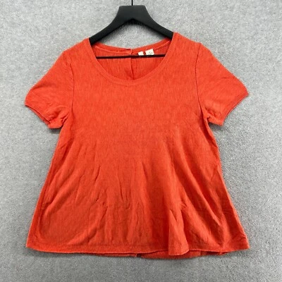 Blusa Moth By Anthropologie para mujer talla mediana naranja manga corta Foto 1 de 4