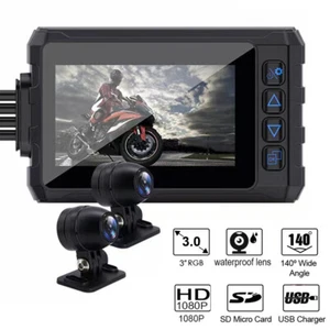 WIFI Motorcycle DVR Dash Cam Front Rear View Dual Camera Driving Video Recorder - Picture 1 of 12