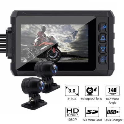 WIFI Motorcycle DVR Dash Cam Front Rear View Dual Camera Driving Video Recorder - Image 1 of 4