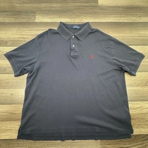 Polo Ralph Lauren Soft Touch Polo Shirt Mens XXL Navy Blue 2XL Stretch EUC - Picture 1 of 7
