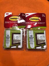 3M Command Medium Picture Hanging Strips Pairs White -(2 Packs -12 Each