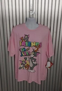 TOM and JERRY T-SHIRT Juniors SIZE Large NWT (Pink) - Picture 1 of 3