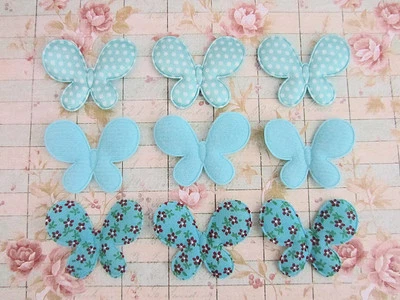 60 Синий войлок/хлопок цветочный/атласный горошек 1,75» ткани бабочка аппликация/отделка H227 - Изображение 1 из 3