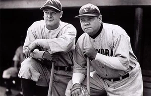 Classic Babe Ruth Lou Gehrig YANKEES Photo Vinyl Banner 4' x 2.5'  FREE SHIPPING - Picture 1 of 14