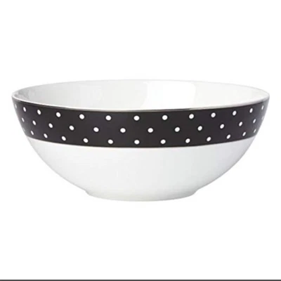 Kate Spade x Lenox Sadie Street lunares 10,5” tazón grande para servir blanco y negro Foto 1 de 4