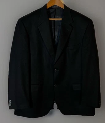 Cashmere Blazer Mens 46R 100% Pronto Uomo Black Couture Sport Coat EUC - Image 1 of 4