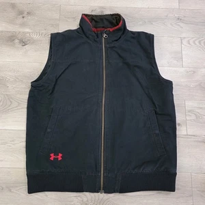Under Armour Men Vest Jacket Full Zip Heavy Canvas Black Quilted Lining XL - Picture 1 of 12