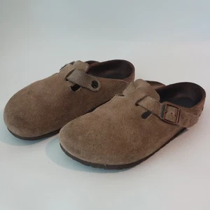 Birkenstock Boston Unisex Size EU 38 US 7.5 Taupe Suede Slip On Clog Shoes - Picture 1 of 12
