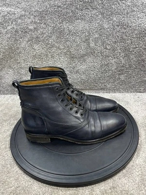 Botas John Varvatos Para Hombre Talla 9.5 Fleetwood Cuero Negro Puntera Con Cordones Tobillo Foto 1 de 4
