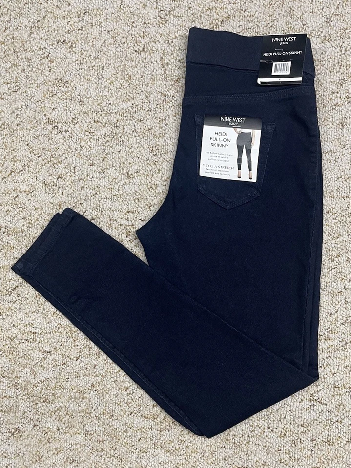 Womens Rinse Blue Nine West Heidi Pull on SKINNY Jegging Pant Size 4
