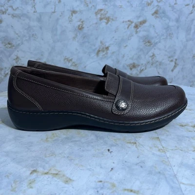 Clarks Cora Daisy Mujer Talla 11M Zapatos Marrón Negro Cuero Cómodo Carrera Mocasines Foto 1 de 4