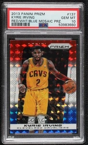 2013-14 Panini Prizm Red White & Blue Mosaic Kyrie Irving #137 PSA 10 GEM MT - Foto 1 di 3
