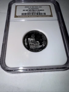 2003 S Silver 25c Alabama State Quarter NGC PF 69 Ultra Cameo - Picture 1 of 2