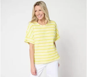 Camiseta Attitudes by Renee Rayas Tejida Texturizada-Limón Gota-Pequeña A681242 - Imagen 1 de 1