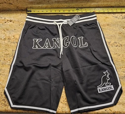 Pantalones Cortos Kangol Para Hombres Malla Negra K92124S Talla M Medianos Logo Canguro, Nuevos Con Etiquetas Foto 1 de 4