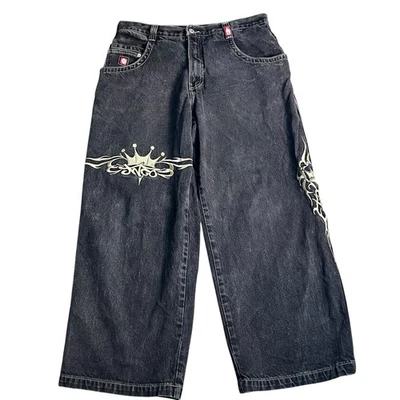 Vaqueros bordados vintage Y2k JNCO Tribal Crown Foto 1 de 4