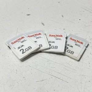 Set of 4 SanDisk 2GB SD Cards For Nintendo Wii Bundle - Picture 1 of 6