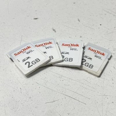 Set of 4 SanDisk 2GB SD Cards For Nintendo Wii Bundle - Image 1 of 4