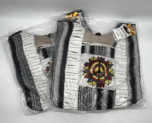 Neu RISING INTERNATIONAL Nepal HOBO BAG - PEACE SIGN Rasiermesserschliff FAIR TRADE - Bild 1 von 6