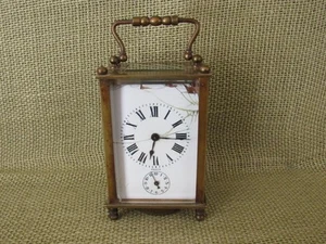 Antique French Made COUAILLET FRERES Carriage Clock ~ Alarm on Bottom ~ FPOR - Picture 1 of 21