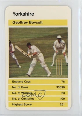 1978 Dubreq Top Trumps County Cricketers Geoffrey Boycott - image 1 of 2